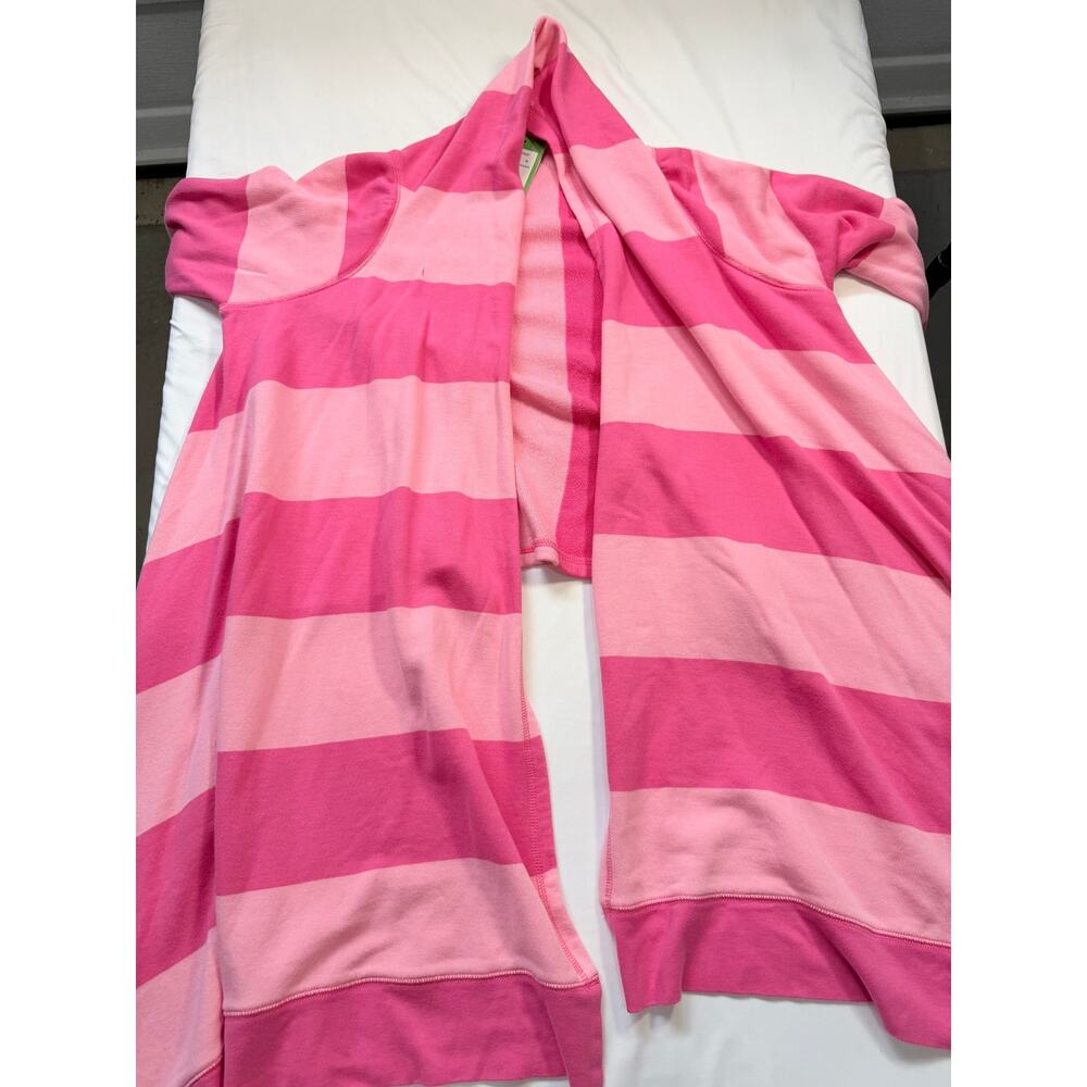 Lilly Pulitzer Norma Fleece Wrap Stripe Cardigan Pink NWT Medium Preppy Cozy - Picture 8 of 13